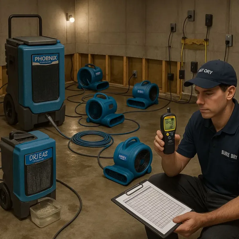 Structural Drying and Dehumidification process in Yelm, WA